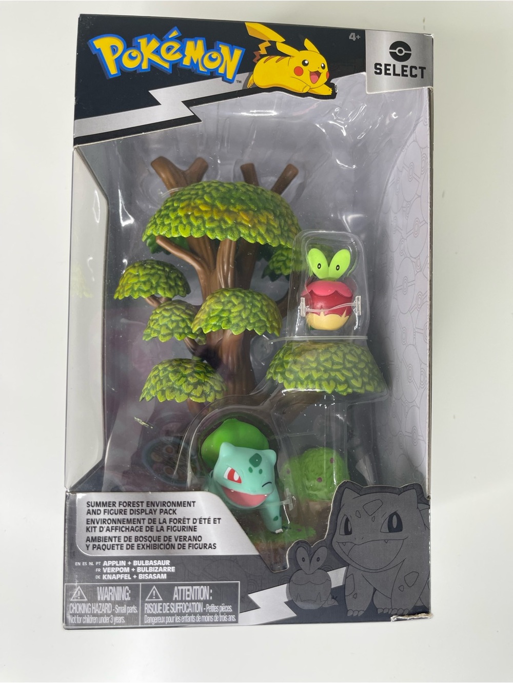 Pokemon Select Series Summer Forest Environment With Bulbasaur & Applin Figures